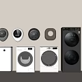 Stylish Modern Washing Machines With Different Models And White Black Colors