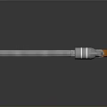Silver Revolver With Long Barrel Orange Grip And Reflection On Dark Surface