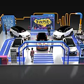 City Center Car Exhibition Display Booth With Multiple Vehicles And Decorations