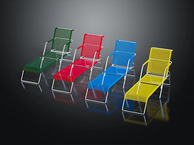 Modern Colored Lounge Chair With Metal Frame Mesh Design Green Red Blue Yellow Options 3d model