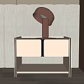 Modern Children's Bedside Table Bedside Table Lamp Square Bedside Table 3d model
