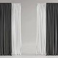 Elegant Grey And White Color Block Curtains With Soft Flowy Drapery Design