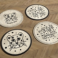 Cartoon Leopard Round Carpet 3d model