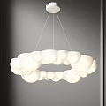 Elegant Modern White Cloud Shaped Chandelier With Multiple Round Bulbs Design 3d model