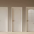White Interior Doors With Different Designs Wooden Frames And Glass Panel