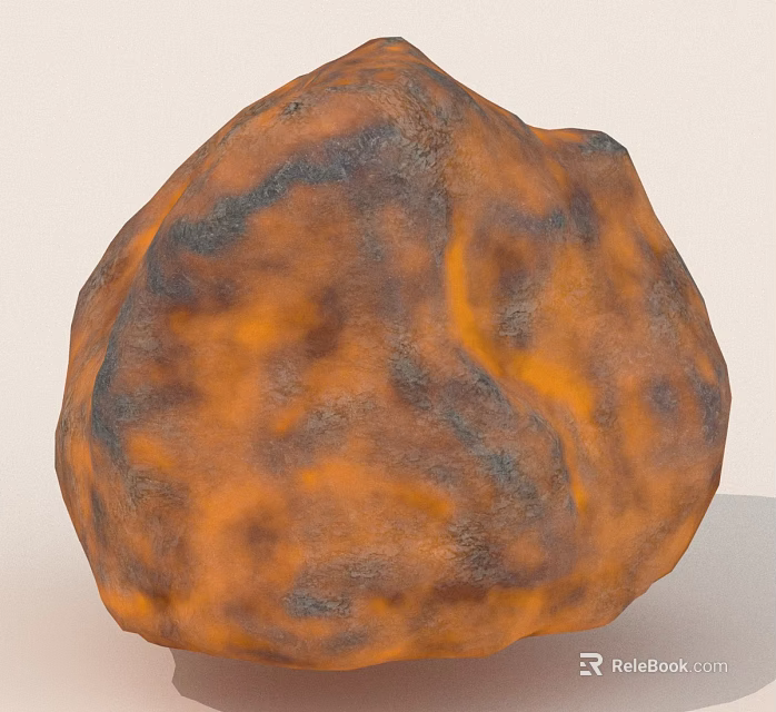 Natural Orange Brown Rock Featuring Textured Surface And Irregular Shape 3d model