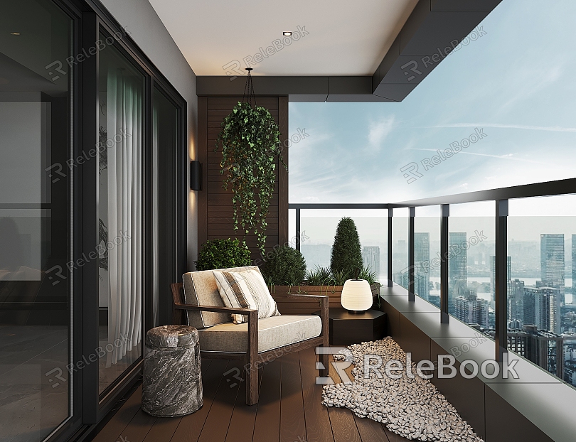 Balcony Garden Courtyard Balcony Landscape Balcony Living Balcony Plant Terrace model