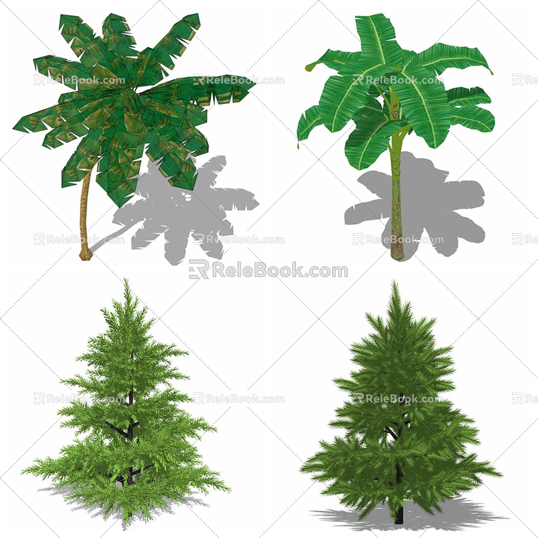 Modern Tree Flowers Green Plant Outdoor 3d model