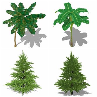 Modern Tree Flowers Green Plant Outdoor 3d model