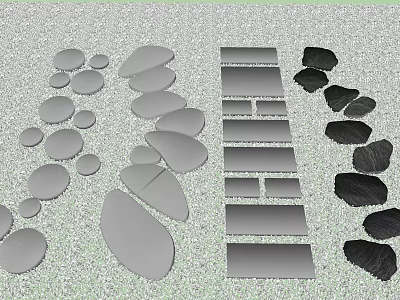 Natural Stone And Wood Materials With Various Shapes And Textures For Decoration 3d model
