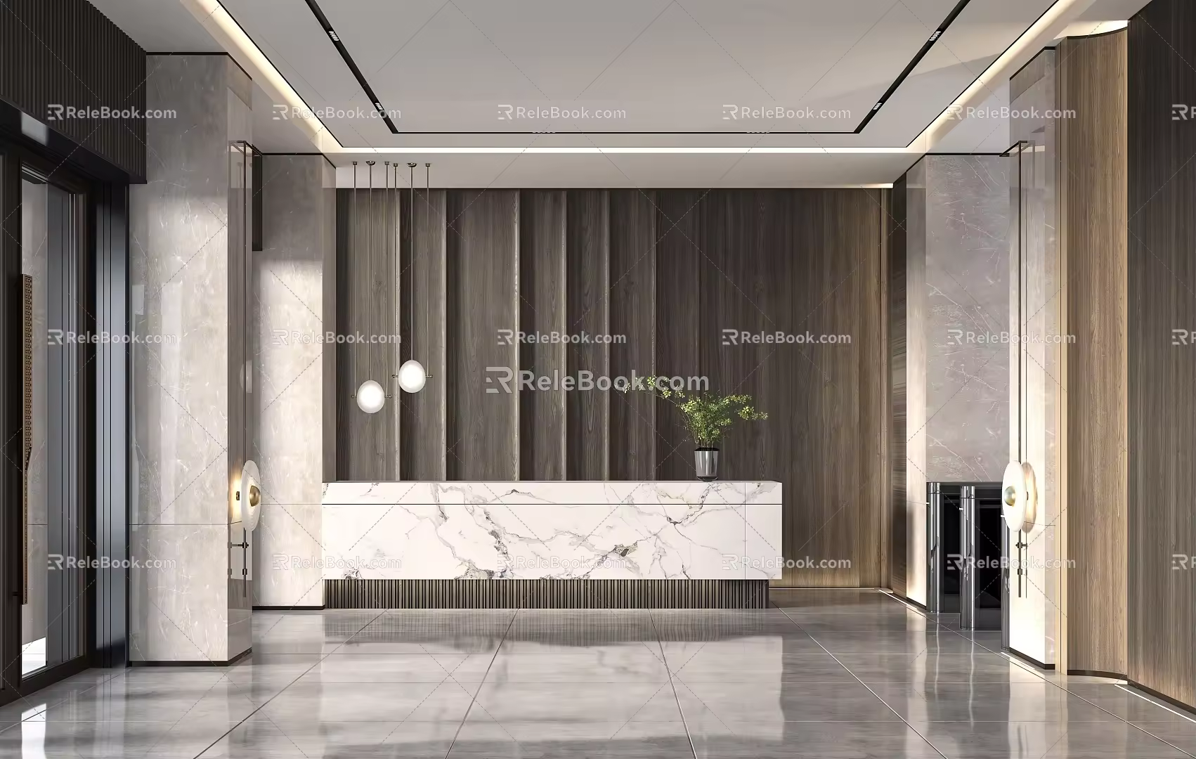 Modern Front Desk Company Front Desk 3d model