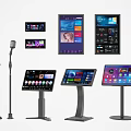 Professional Audio Visual Equipment With Microphones And Stand Mounted Multimedia Displays