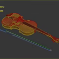Acoustic Classical Violin String Instrument With Wooden Bow For Musical Performance