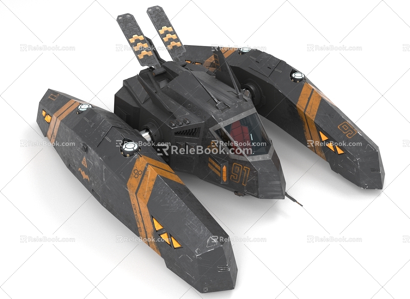 Sci-fi flying machine jet plane spaceship spaceship 3d model