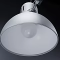 Modern Silver Desk Lamp With Adjustable Long Arm Round Lampshade And Stable Base