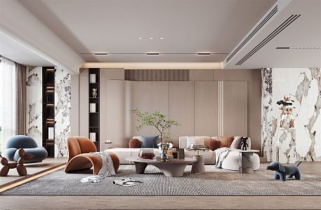 modern living room 3d model