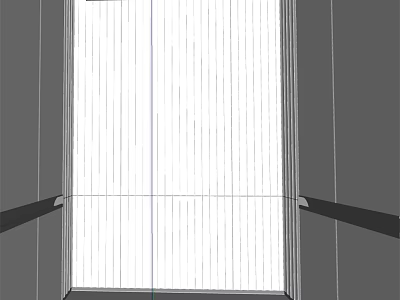 Modern Elevator Corridor Interior Design With White Vertical Panels And Side Railings 3d model