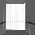 Modern Elevator Corridor Interior Design With White Vertical Panels And Side Railings 3d model