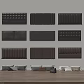 Stylish Upholstered Bed Headboards with Various Designs Black Brown and Decorative Pillows