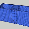 Blue Shipping Container Standing In Open Area With Clear Sky And White Ground 3d model