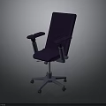 Purple Office Chair With Armrests And Wheeled Base For Office Use