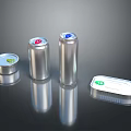 Durable Household Metal Cans With Red Blue Lids And Rectangular Storage Container