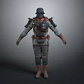 Military Combat Uniform With Helmet Armor Backpack And Tactical Gear