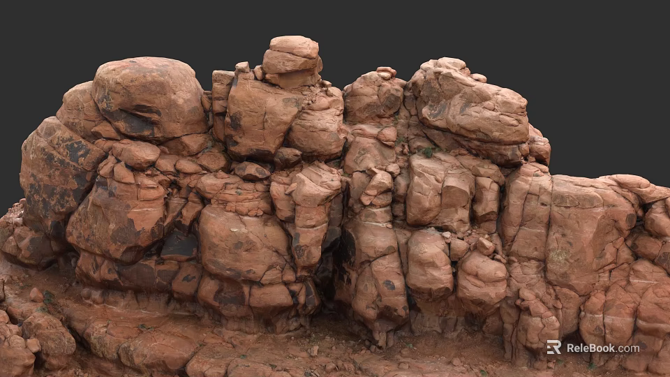 Realistic Microtopography With Natural Stacked Rock Formations And Textured Surfaces 3d model