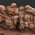 Realistic Microtopography With Natural Stacked Rock Formations And Textured Surfaces 3d model