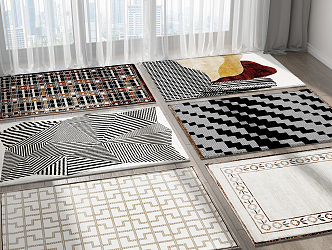 Modern Square Carpet Combo 3d model