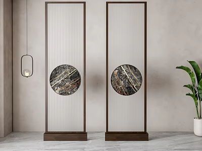 New Chinese-style screen partition 3d model