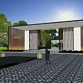 Modern Gate Demonstration Area Entrance Gate 3d model