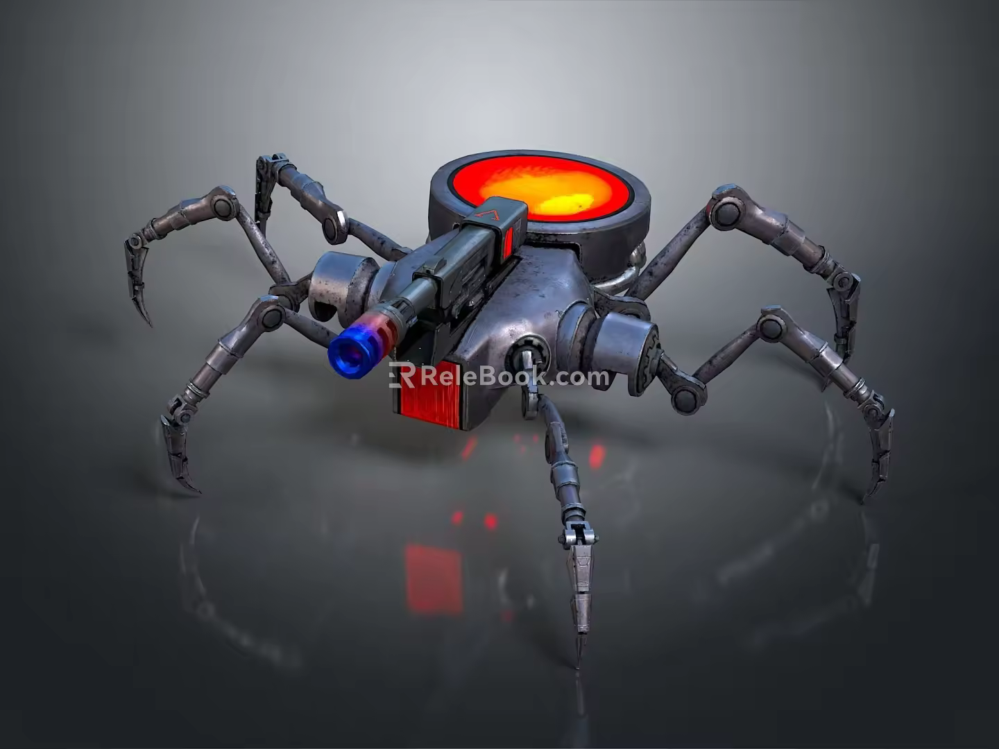 Robot Spider Robot Mecha Spider Science Fiction Spider Mechanical Spider Battery Spider Tower Defense 3d model