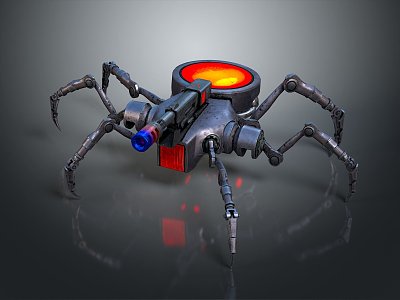 Robot Spider Robot Mecha Spider Science Fiction Spider Mechanical Spider Battery Spider Tower Defense 3d model