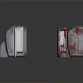 Modern Daily Electrical Appliances With Silver Red White Textured Surfaces And Indicator Lights