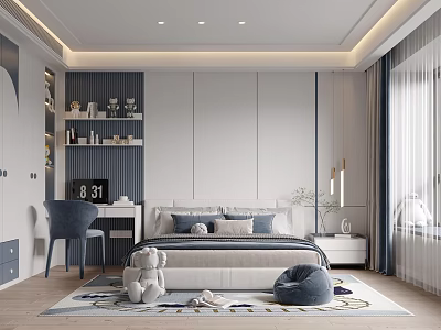 Modern Children's Room Boys Room 3d model