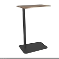 Sleek Modern Coffee Table With Wooden Top And Black Metal Square Base Design