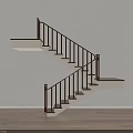 Modern Floating Staircase With Dark Railings White Steps And Wooden Floor