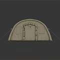 Beige Canvas Outdoor Storage Furniture With Arched Roof Door And Support Poles