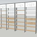 Sturdy Metal Frame Storage Shelving Units With Wooden Shelves And Grid Partitions