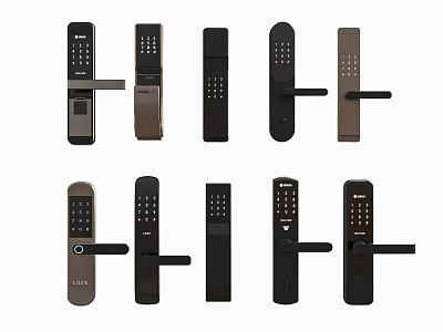 Modern Door Handles with Various Designs Different Shapes and Sleek Finishes 3d model