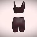 Stylish Burgundy Crop Top and High Waist Biker Shorts Activewear Outfit
