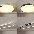 Modern Ceiling Lights With Round And Rectangular Designs For Home Illumination 3d model