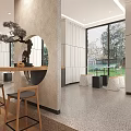 Modern Book Art Library Interior With Wooden Ceiling Arc Windows Bookshelves And Reception Desk
