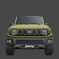 Yellow Suzuki Jimny Compact Off Road Vehicle With Front Grille Headlights And Black Wheels
