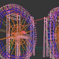 Ancient Architecture Classic Traditional Large Wooden Red Water Wheels Design Features