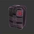 Black Tactical First Aid Kit With Red Cross And Durable Stitching Design