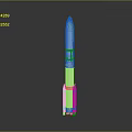 White Rocket Model for Space Exploration With Gray Gradient Background and Reflective Base