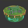 Green Round Hardware Tool Component With White Cross Center Design