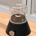 Modern Decorative Lamp With Transparent Glass Shade And Illuminated Black Base